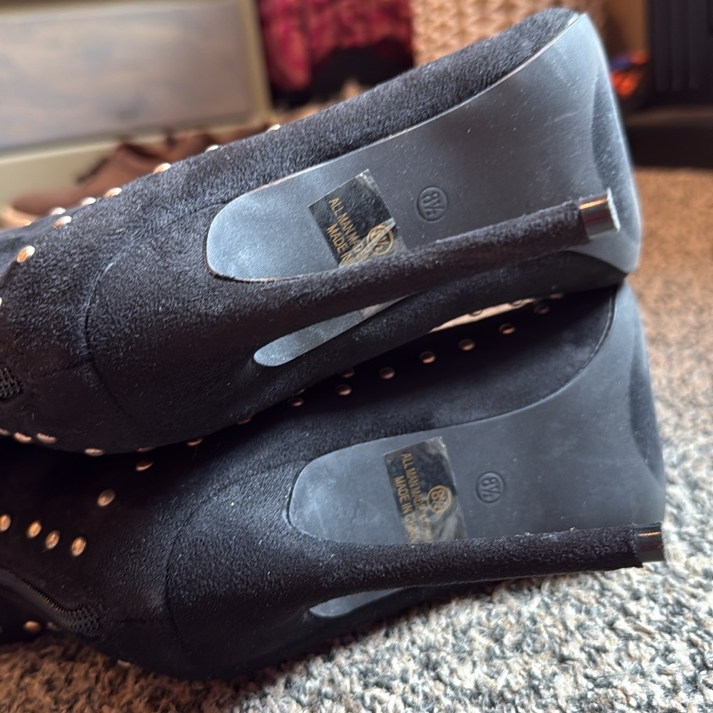 Black Studded Over-the-Knee Boots - Picture 4 of 4